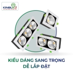Đèn led hộp âm trần rọi Topaz 2*10W GL-2*10SS-V227-V/TT/T Kingled